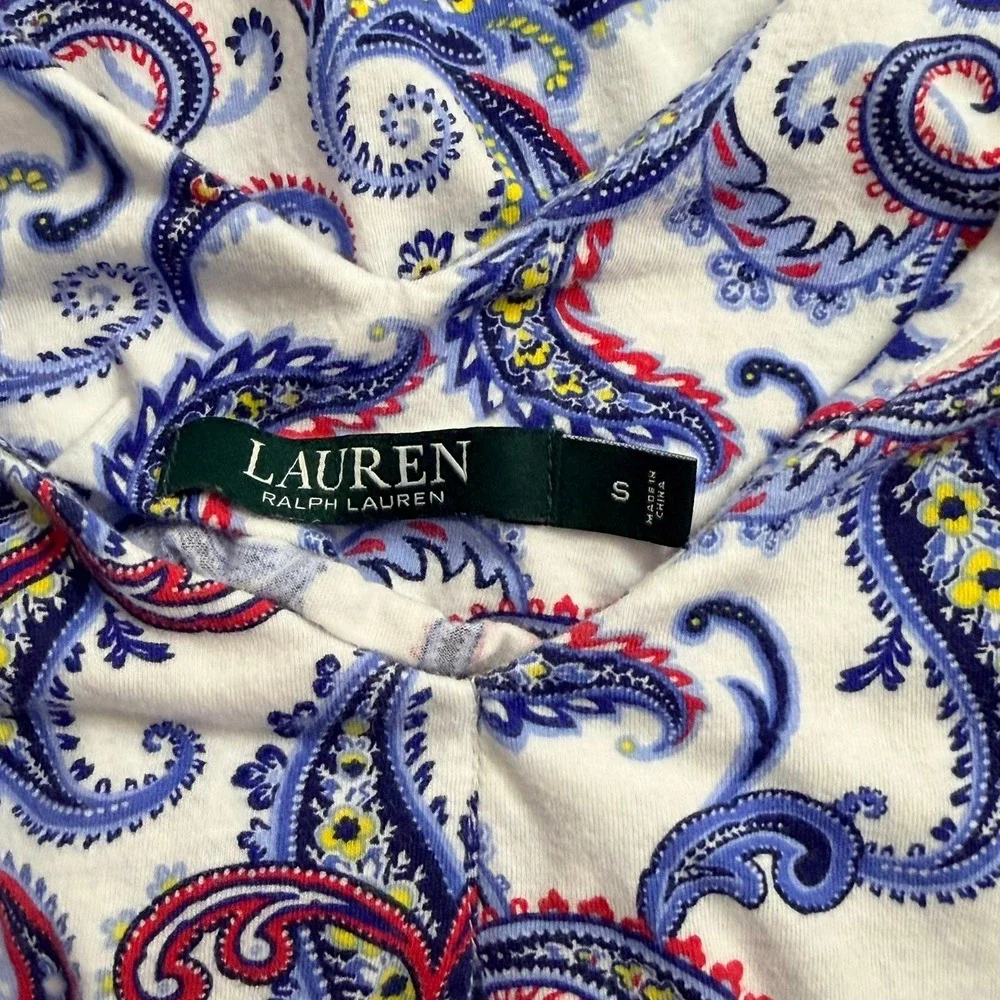 Lauren Ralph Lauren Womens S Paisley Cotton Night Dress Summer Boho Cover Up